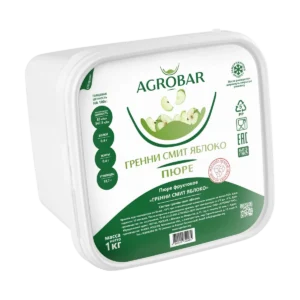Замороженное пюре AGROBAR Яблоко Гренни Смит без добавленного сахара, 1 кг