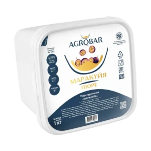 Замороженное пюре AGROBAR Маракуйя с сахаром, 1 кг