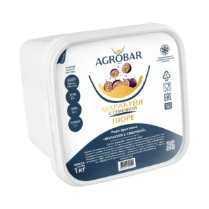 Замороженное пюре AGROBAR Маракуйя с семечками и сахаром, 1 кг